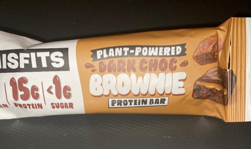 Fotografie - Plant-powered Dark choc Brownie protein bar Misfits