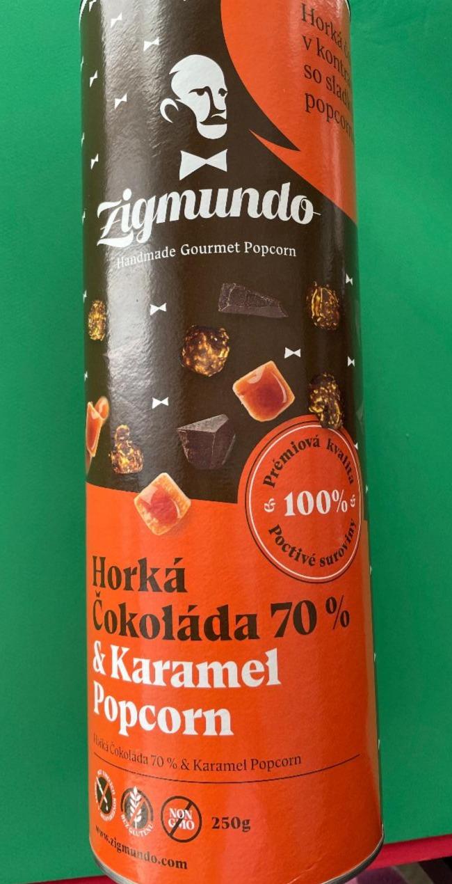 Fotografie - Zigmundo Horka Cokolada 70% & Karamel Popcorn