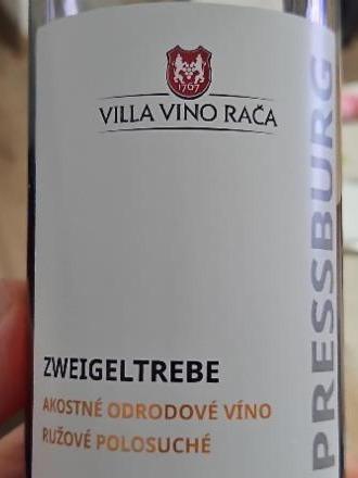Fotografie - Pressburg Zweigeltrebe Villa Vino Rača