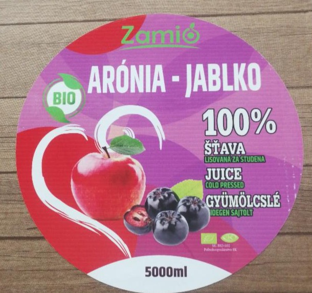 Fotografie - Bio aronia jablko 100% štava Zamio