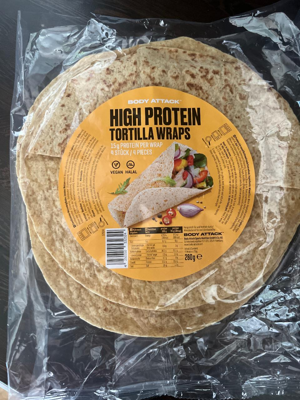 Fotografie - High Protein Tortilla Wraps Body Attack