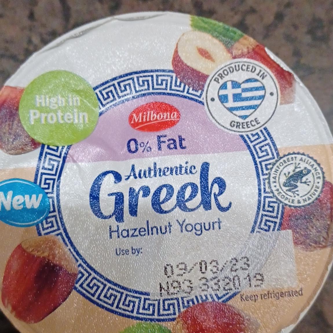 Fotografie - Authentic Greek Hazelnut Yogurt 0% Fat Milbona