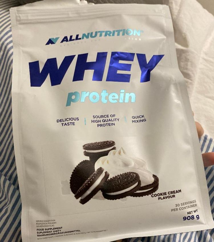 Fotografie - Whey Protein Cookie cream flavour Allnutrition