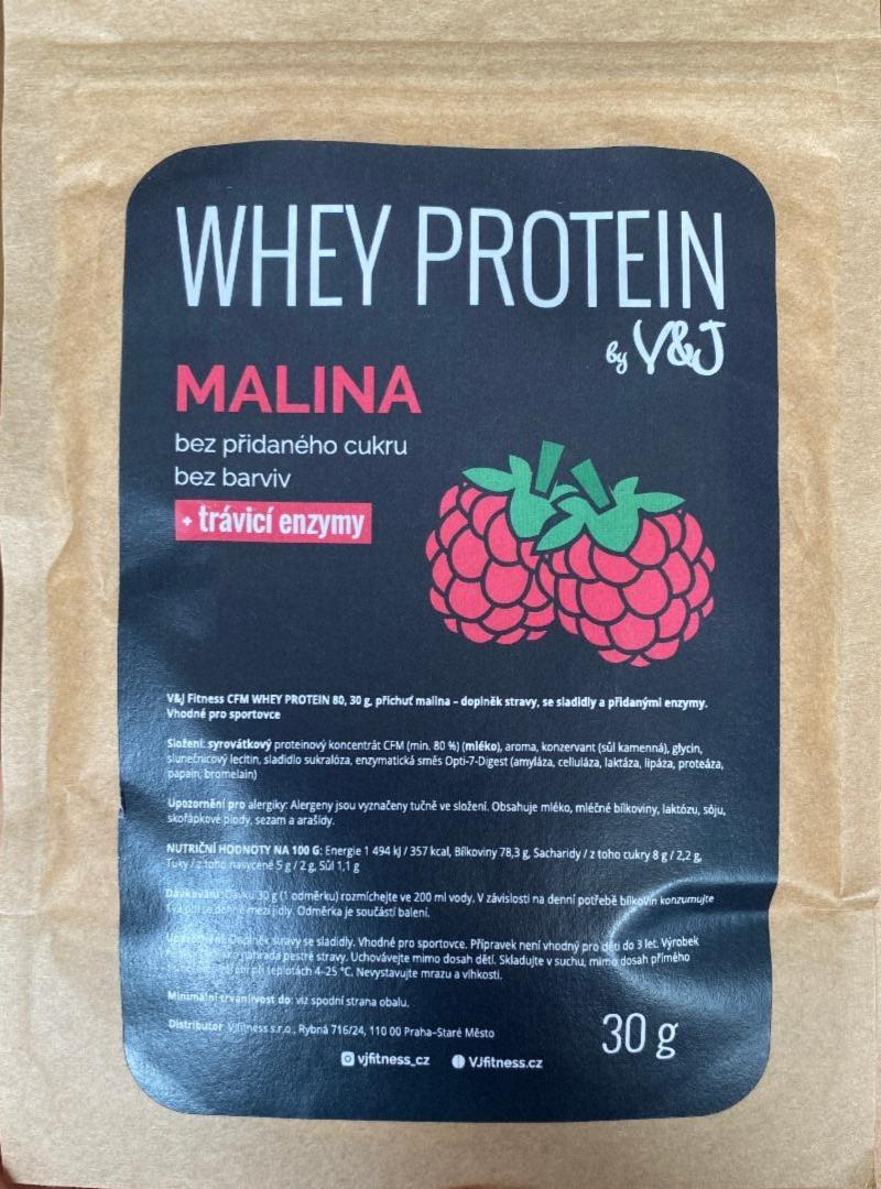 Fotografie - whey protein malina bez pridaného cukru