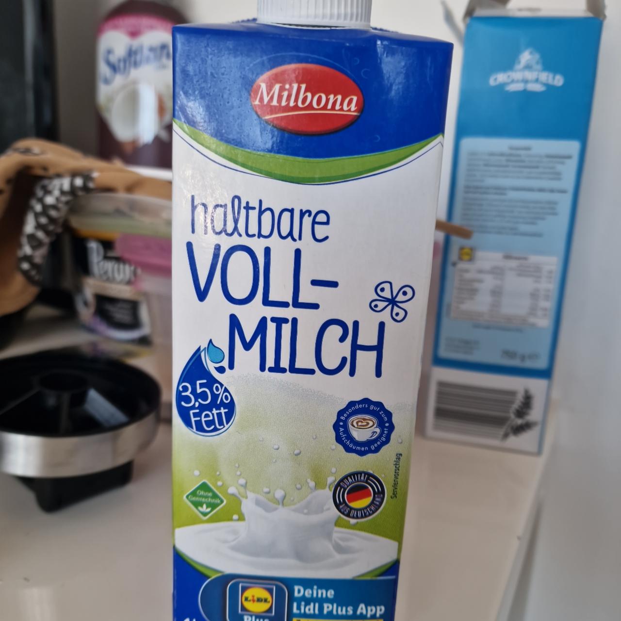 Fotografie - haltbare voll-milch Milbona