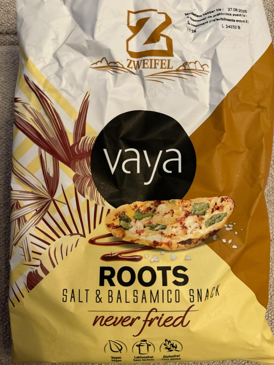 Fotografie - Vaya Roots Salt & Balsamico snack Zweifel