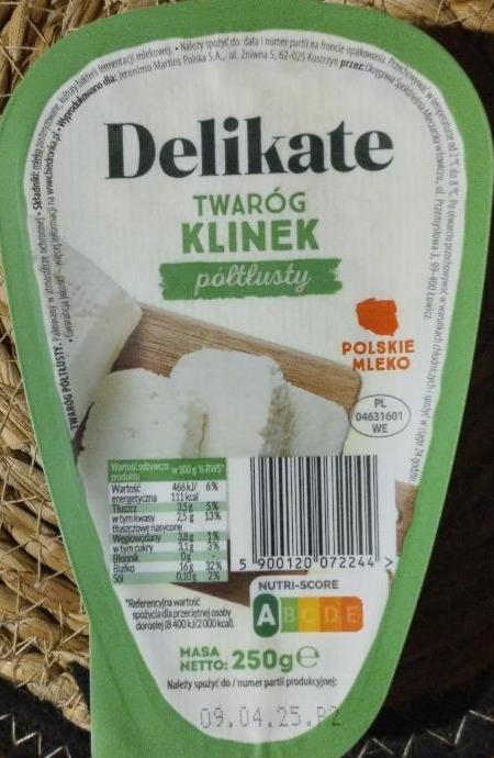 Fotografie - Twaróg klinek półtłusty Delikate