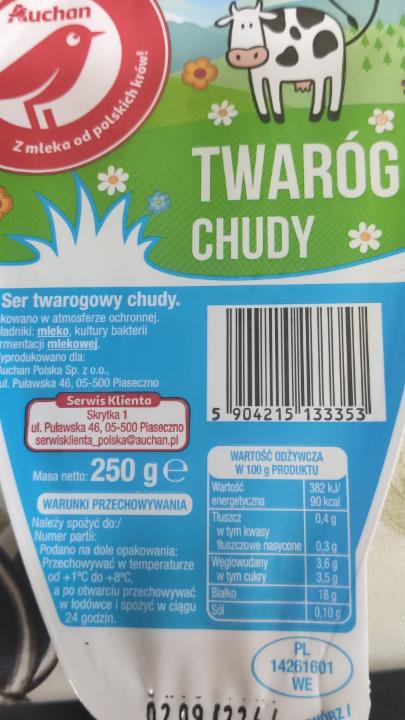 Fotografie - Twarog chudy Auchan