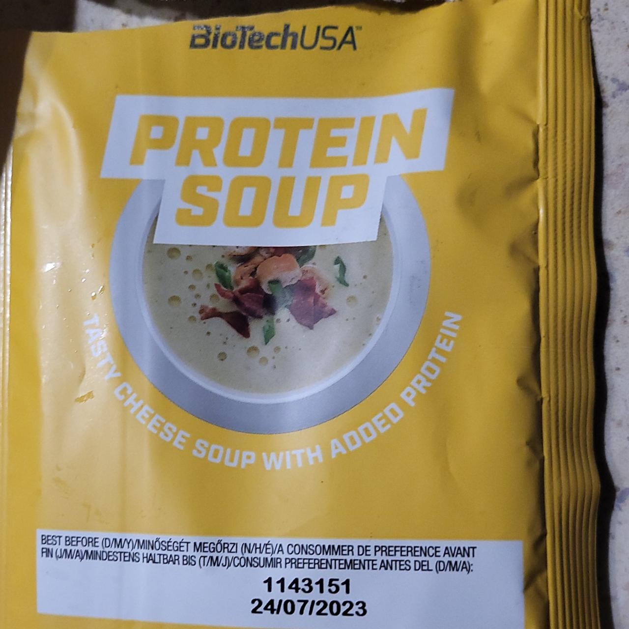 Fotografie - Protein cheese soup with added proteine BioTechUSA