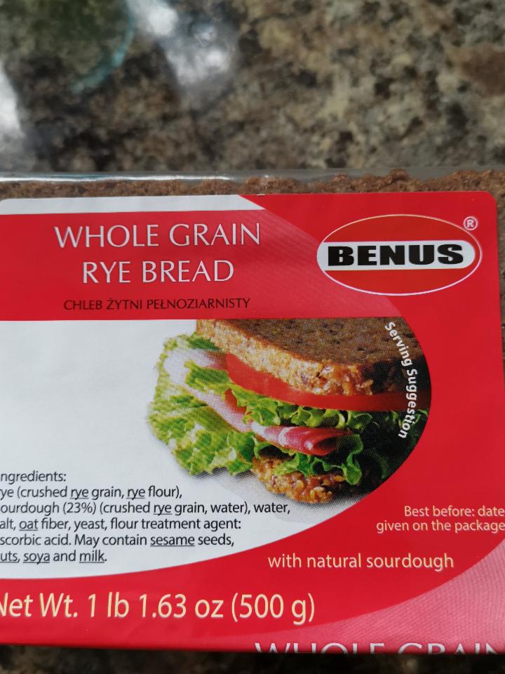 Fotografie - Whole grain rye bread Benus