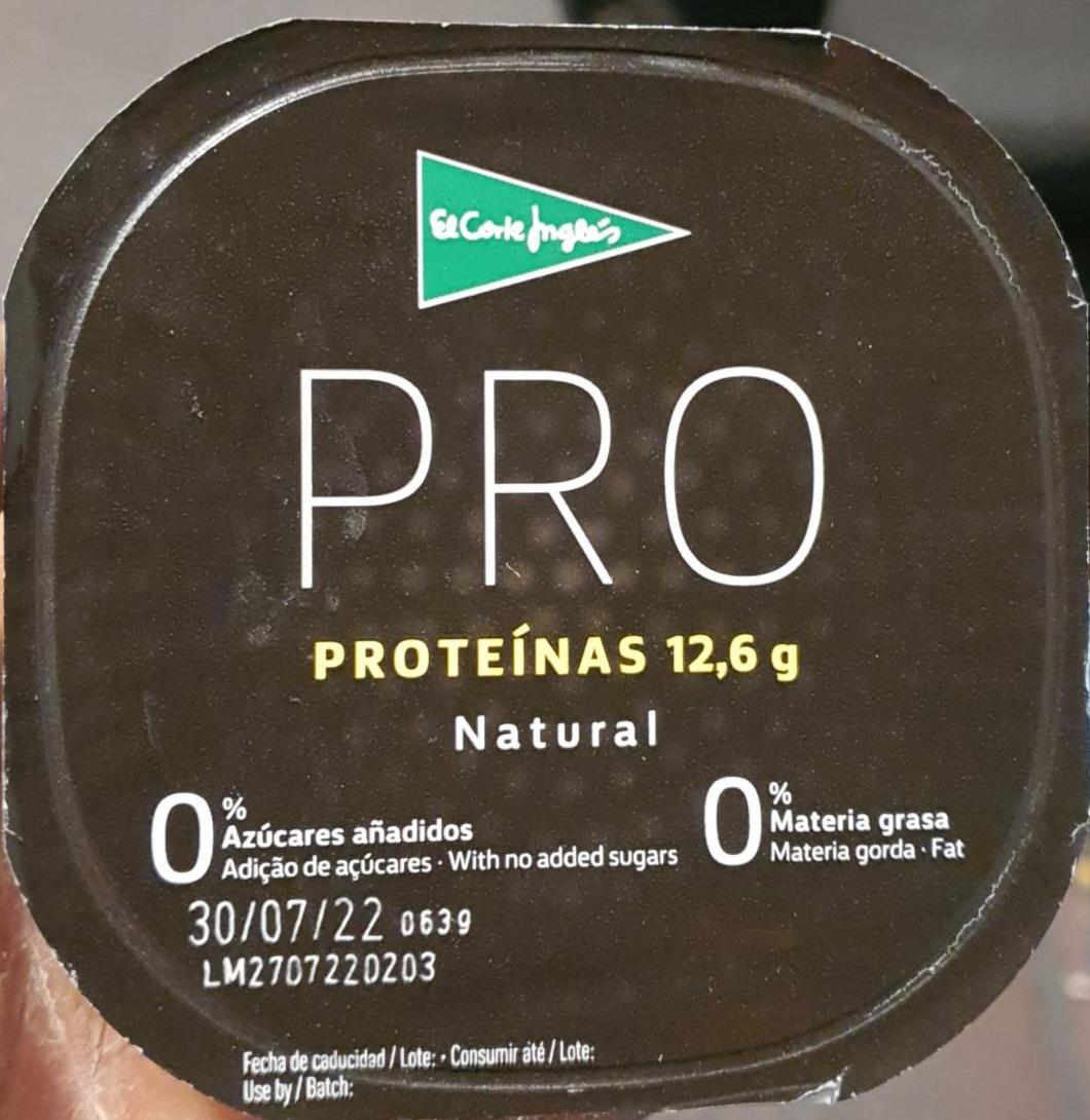 Fotografie - Pro yogur Natural con proteínas 0% azúcares El Corte Inglés