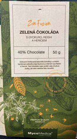 Fotografie - Zelená čokoláda MycoMedica