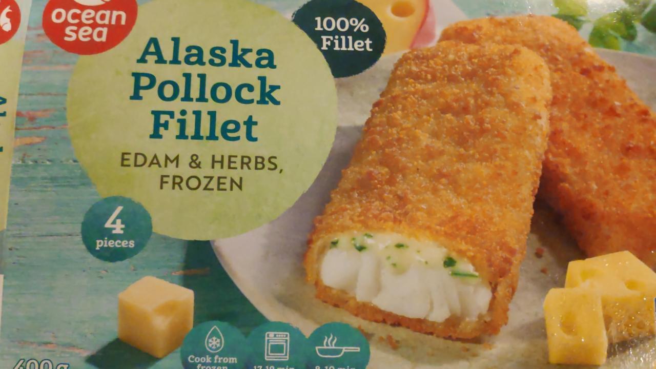 Fotografie - Alaska pollock fillet Edam & herbs ocean sea