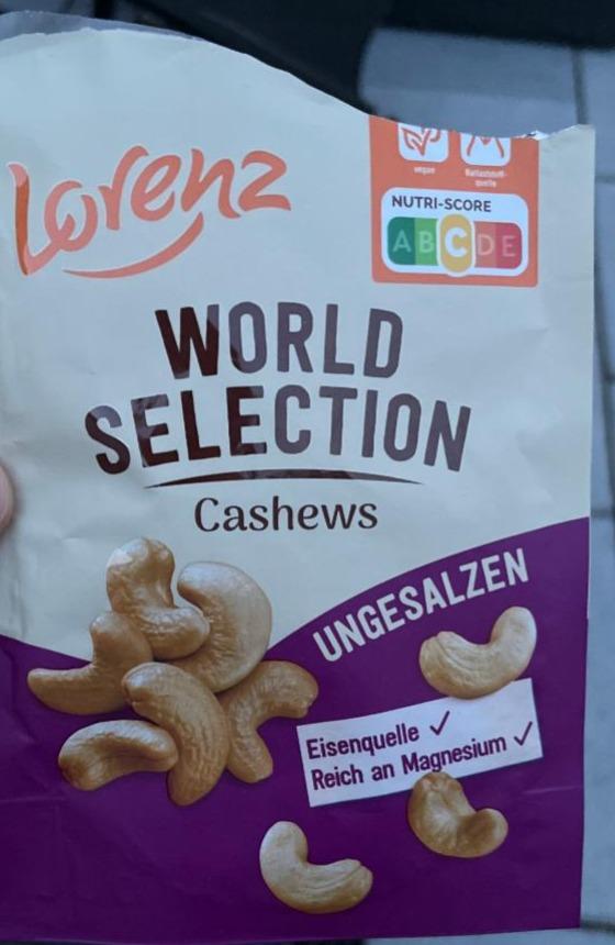Fotografie - World Selection Cashews ungesalzen Lorenz