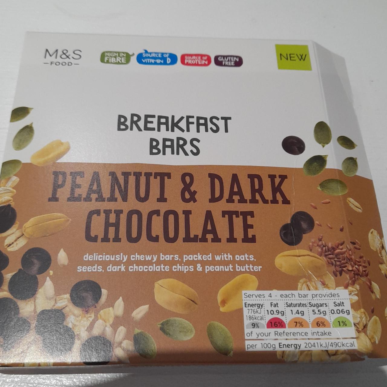 Fotografie - Breakfast bars Peanut & Dark Chocolate M&S