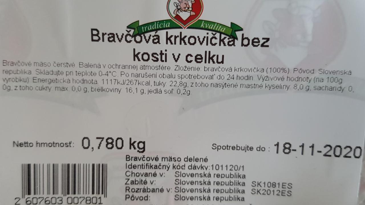 Fotografie - Bravčová krkovička bez kosti v celku Bognár