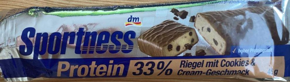 Fotografie - Protein 33% riegel mit cookies & cream Sportness