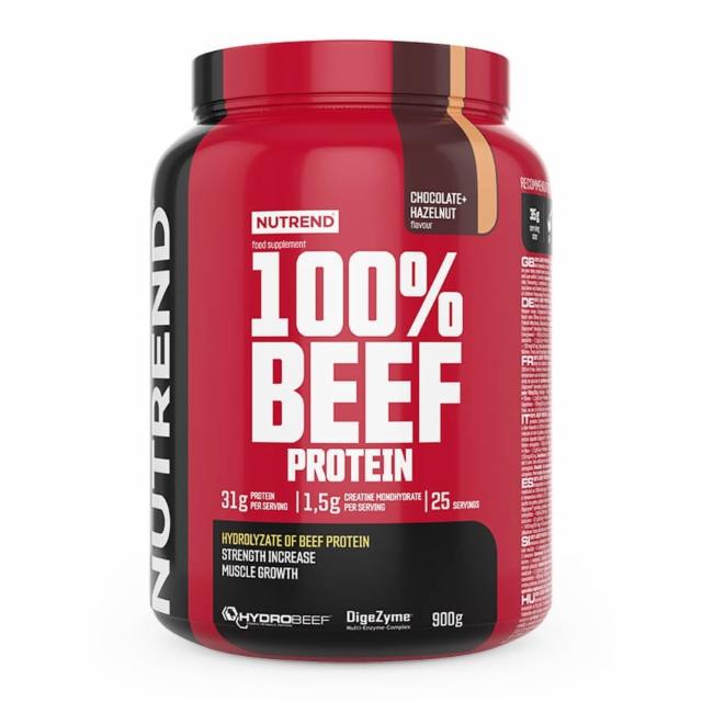 Fotografie - 100% beef protein chocolate + hazelnut Nutrend