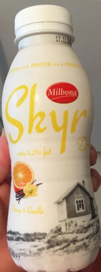 Fotografie - Skyr Milbona kyslý mliečny nápoj pomaranč vanilka