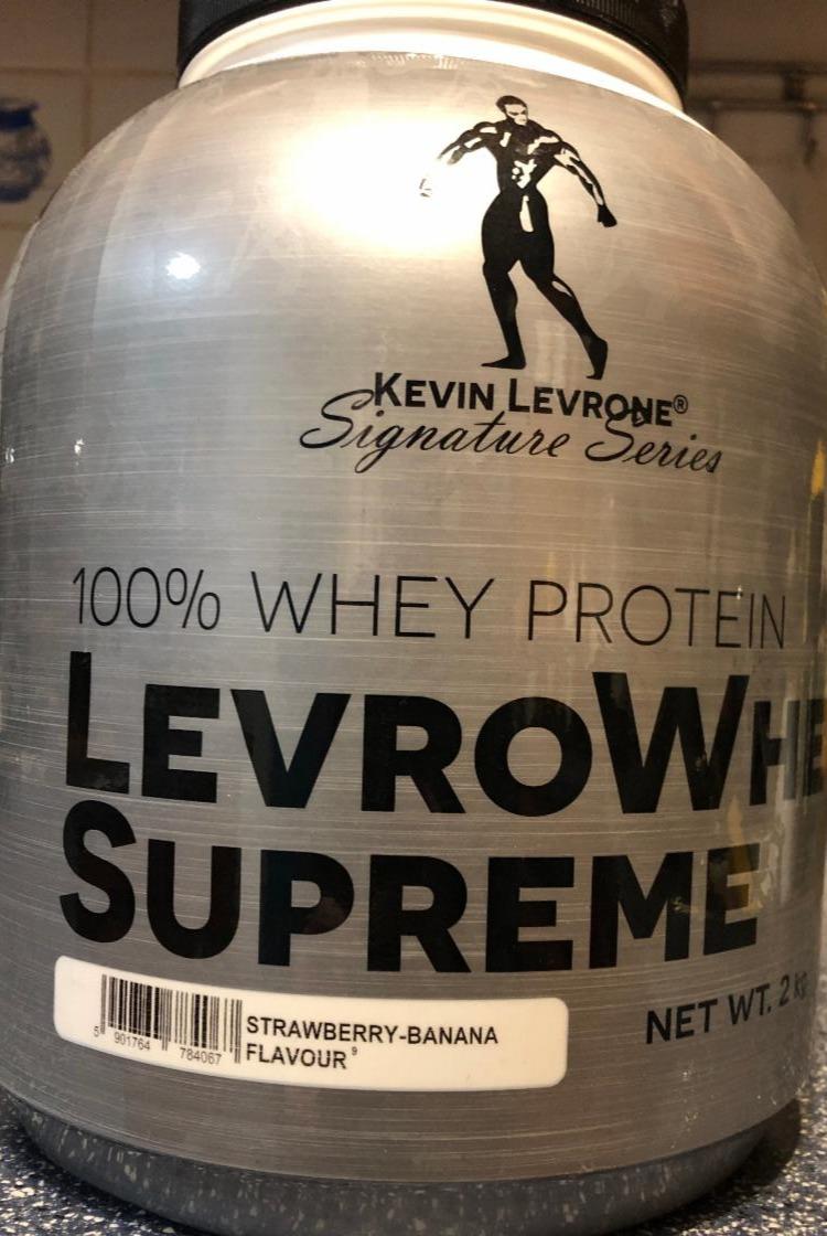 Fotografie - LevroWhey supreme 100% whey protein strawberry-banana flavour Kevin Levrone