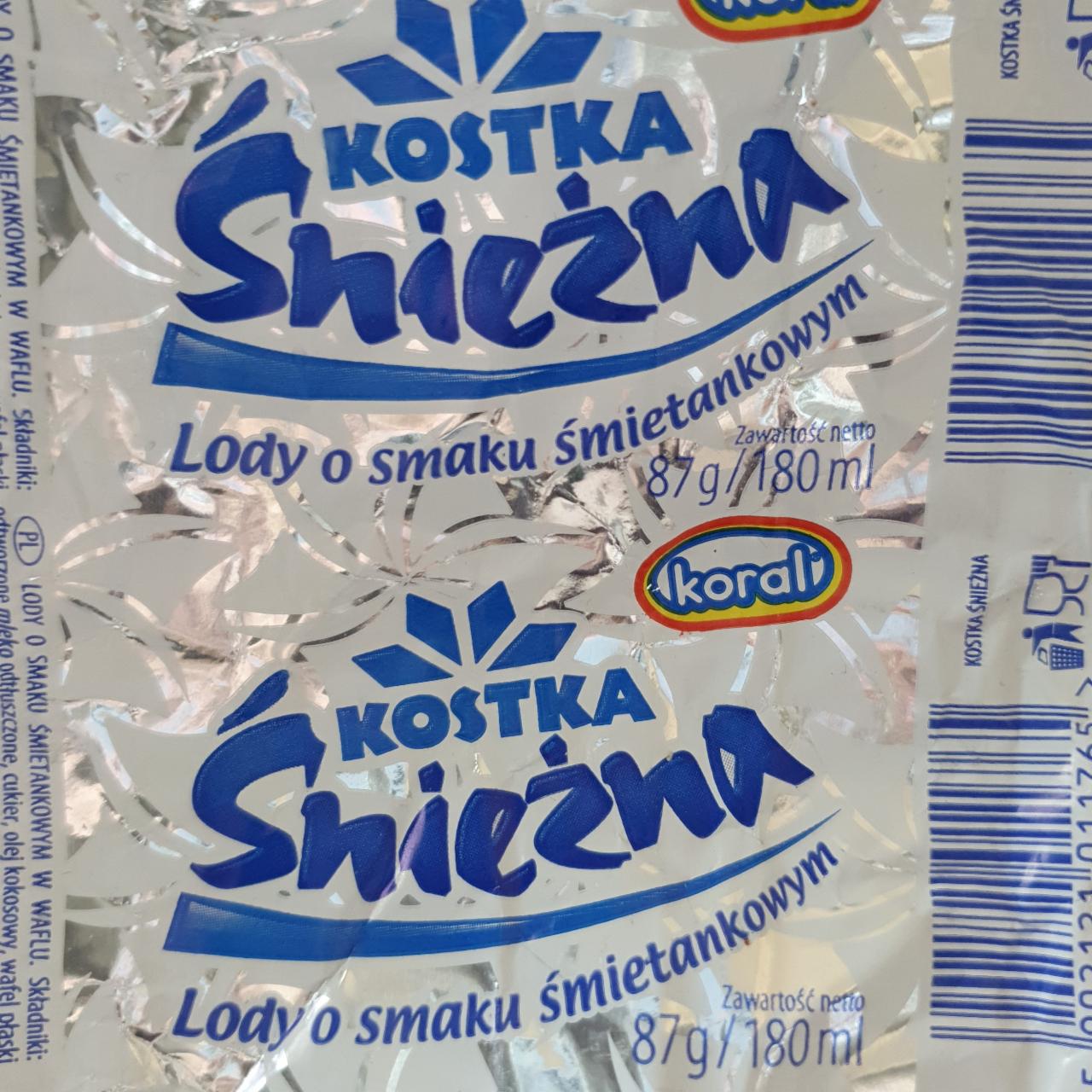 Fotografie - Kostka śnieżna lody o smaku śmietankowym Koral