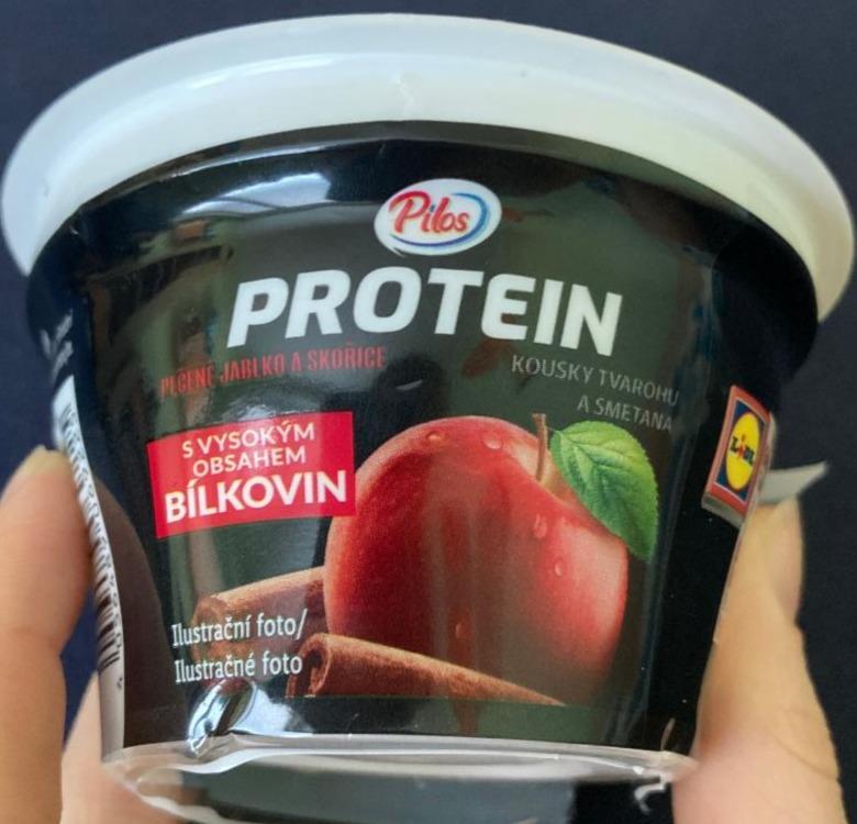 Fotografie - Protein Kúsky tvarohu a smotana Pečené jablko a škorica Pilos