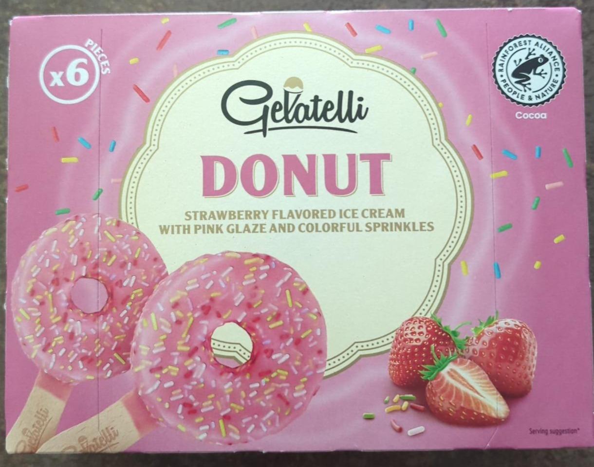 Fotografie - Donut Strawberry flavored Ice cream Gelatelli