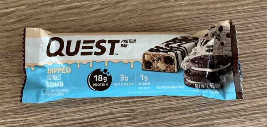 Fotografie - Protein bar Dipped Cookies & Cream Quest