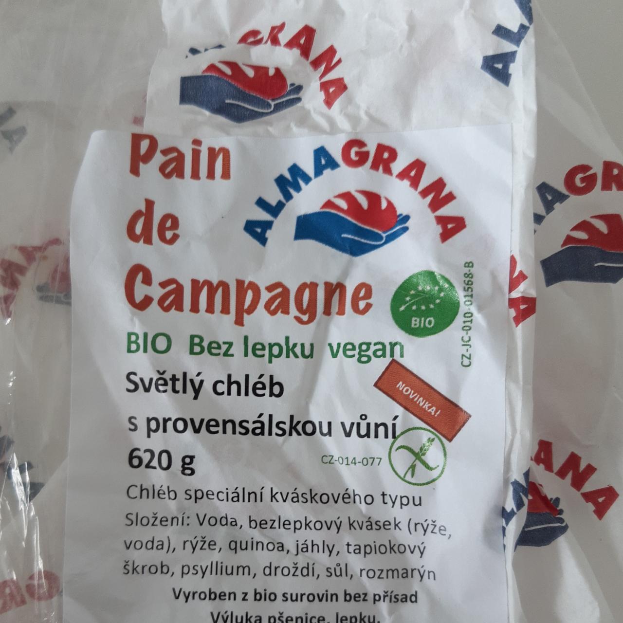 Fotografie - světlý chléb bez lepku s provensálskou vůní vegan Pain de Campagne Almagrana