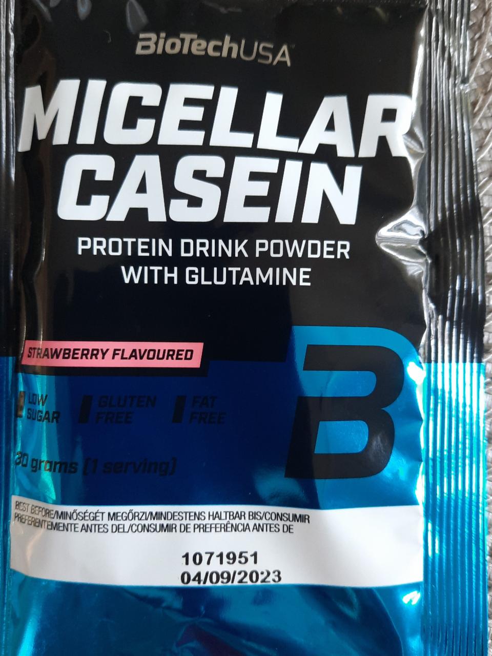 Fotografie - Micellar Casein Strawberry flavoured BioTechUSA