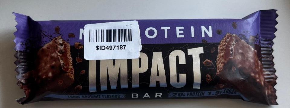 Fotografie - Myprotein impact bar fudge brownie flavour