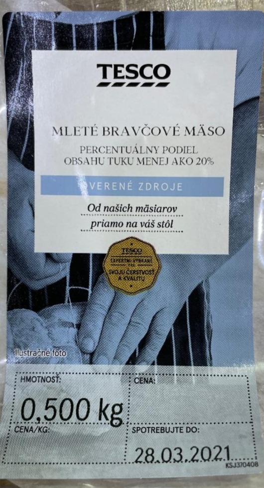 Fotografie - Mleté bravčové mäso tuk menej ako 20% Tesco