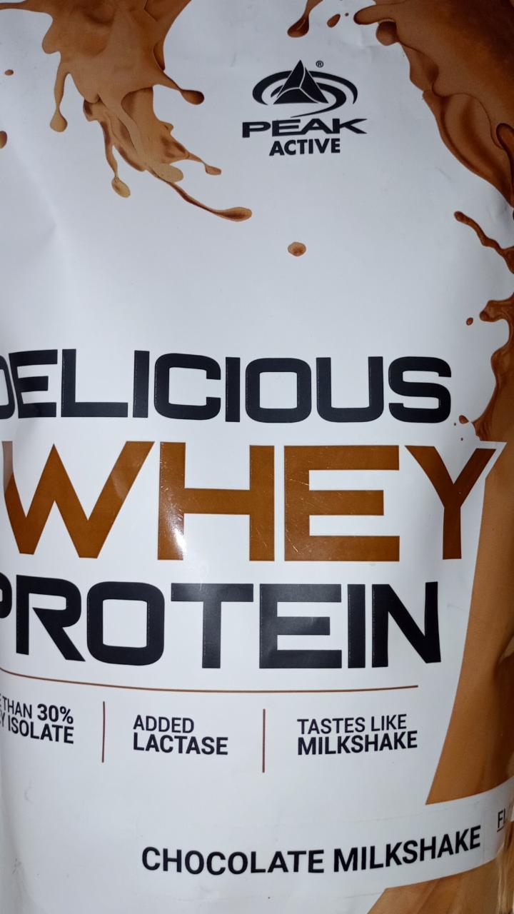 Fotografie - Delicious whey protein Chocolate Milkshake Peak
