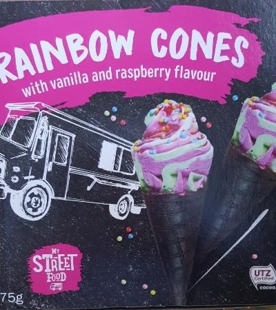 Fotografie - Rainbow cones with vanilla and raspberry flavour