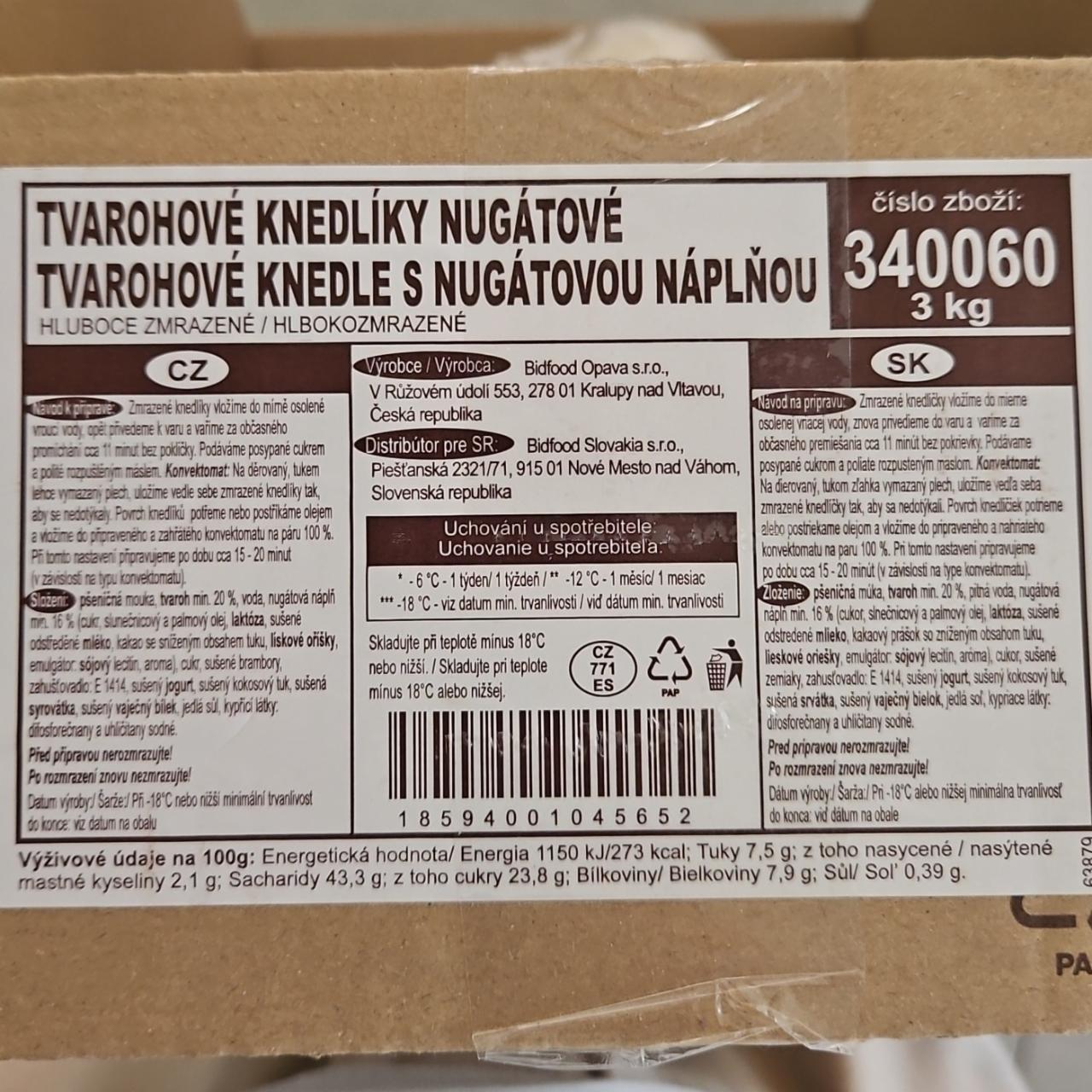 Fotografie - Tvarohové knedle s nugátovou náplňou Bidfood