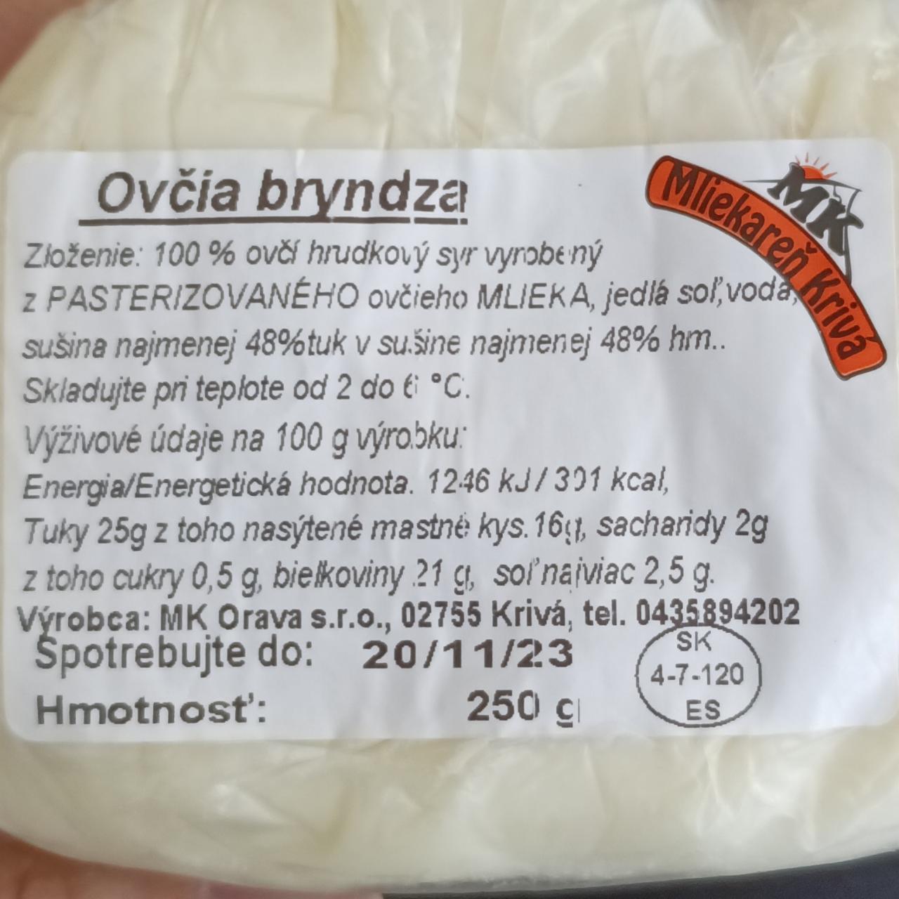 Fotografie - Ovčia bryndza MK