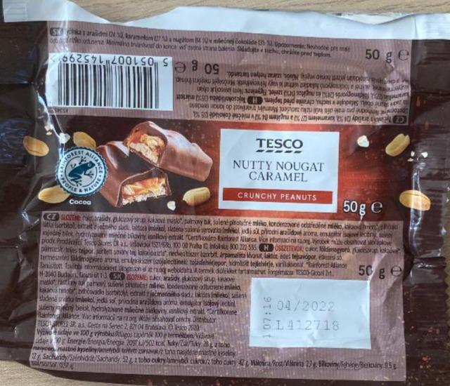 Fotografie - Nutty Nougat caramel crunchy peanuts Tesco