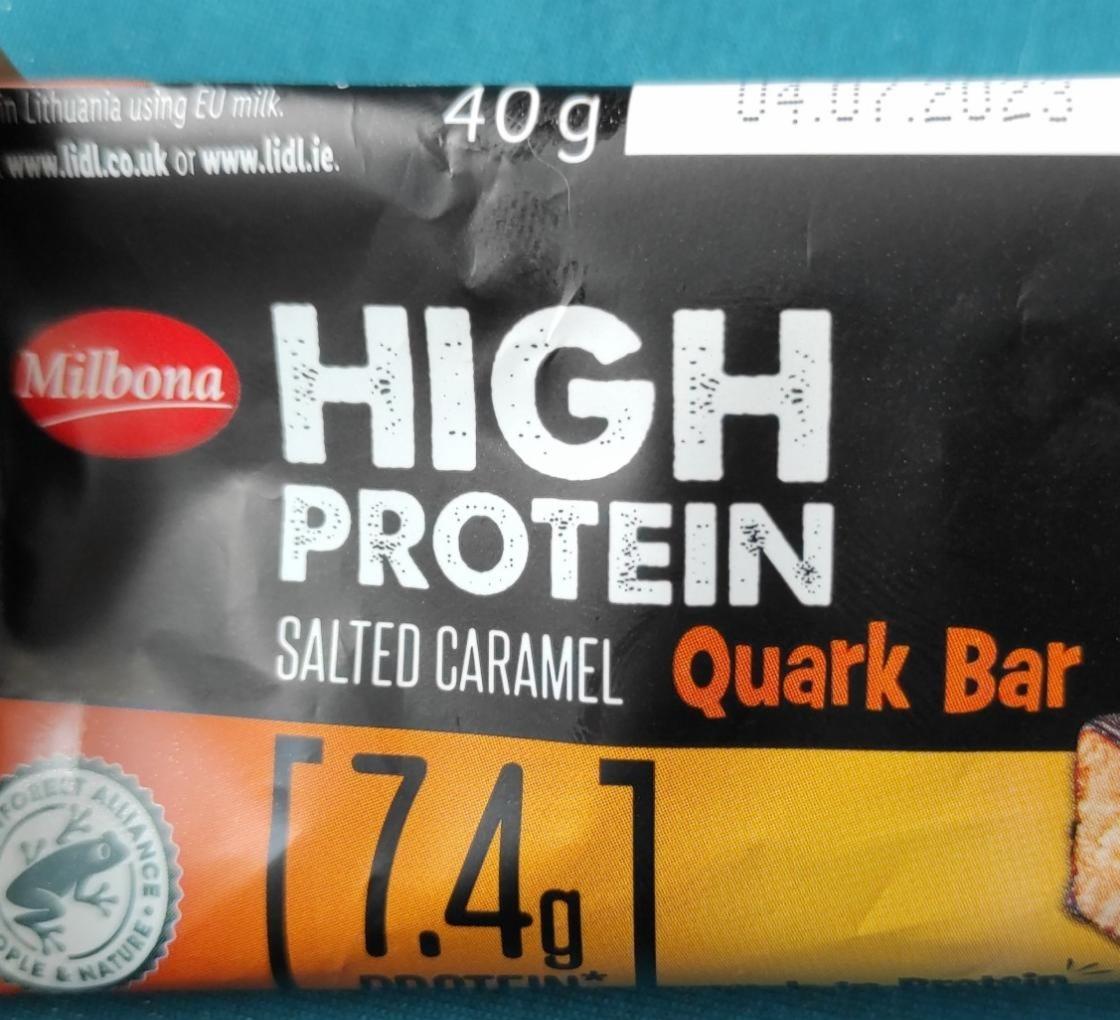Fotografie - High Protein Salted Caramel Quark Bar Milbona