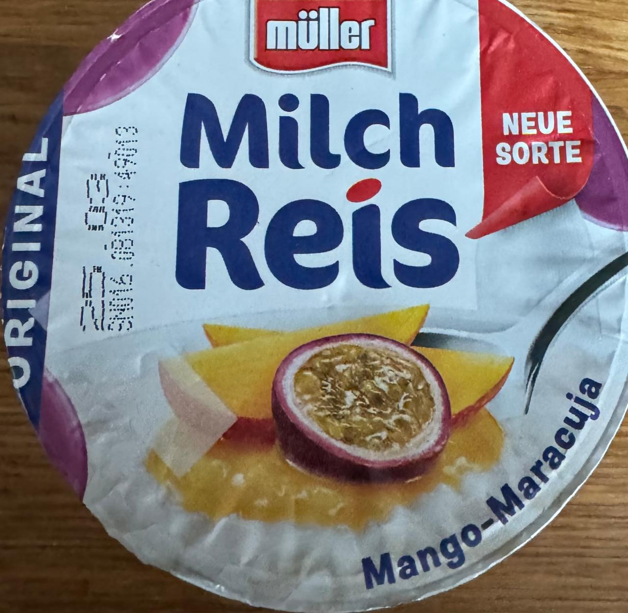 Fotografie - Milch Reis Mango-Maracuja Müller