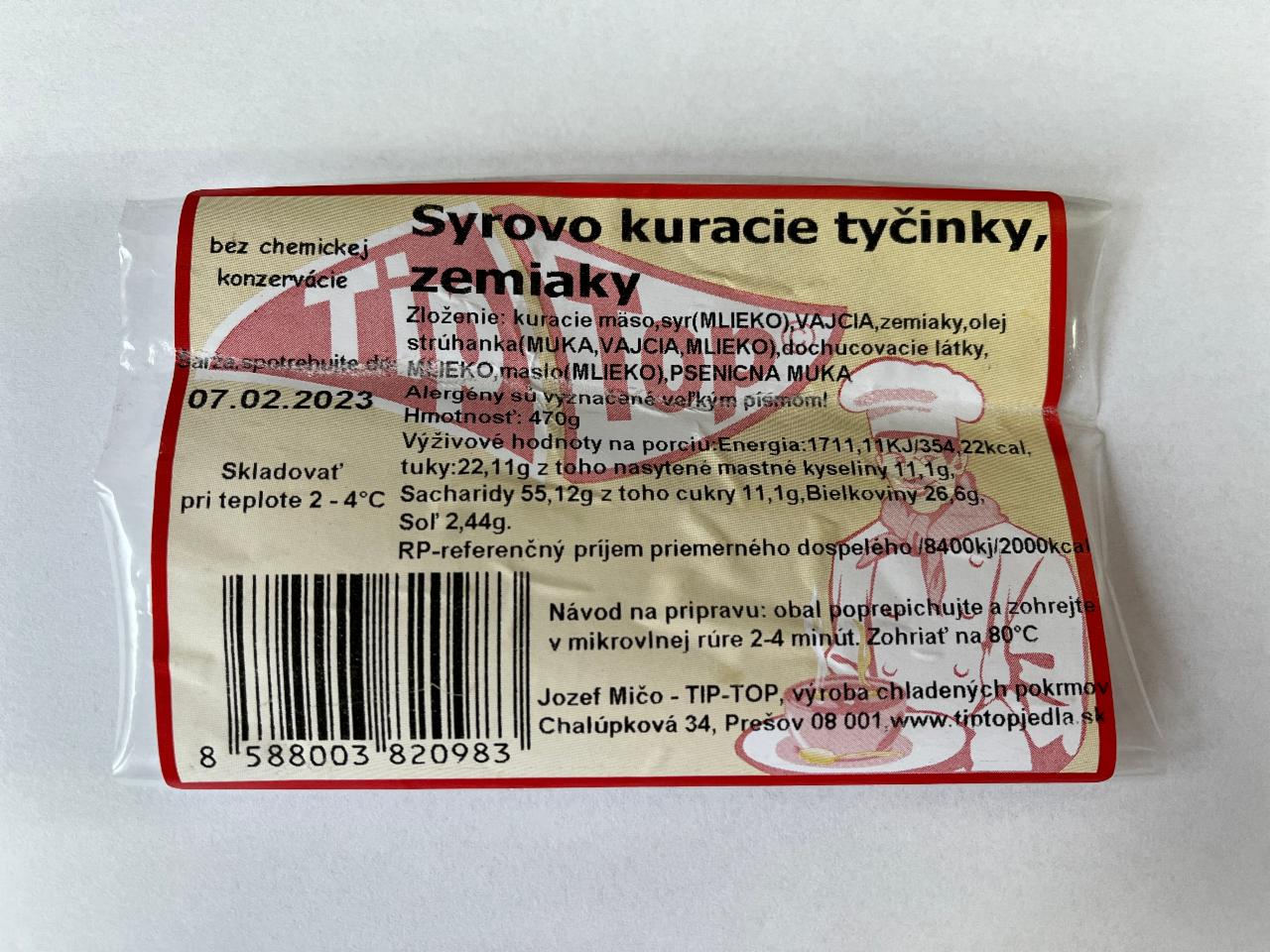 Fotografie - Syrovo kuracie tyčinky, zemiaky Tip-Top