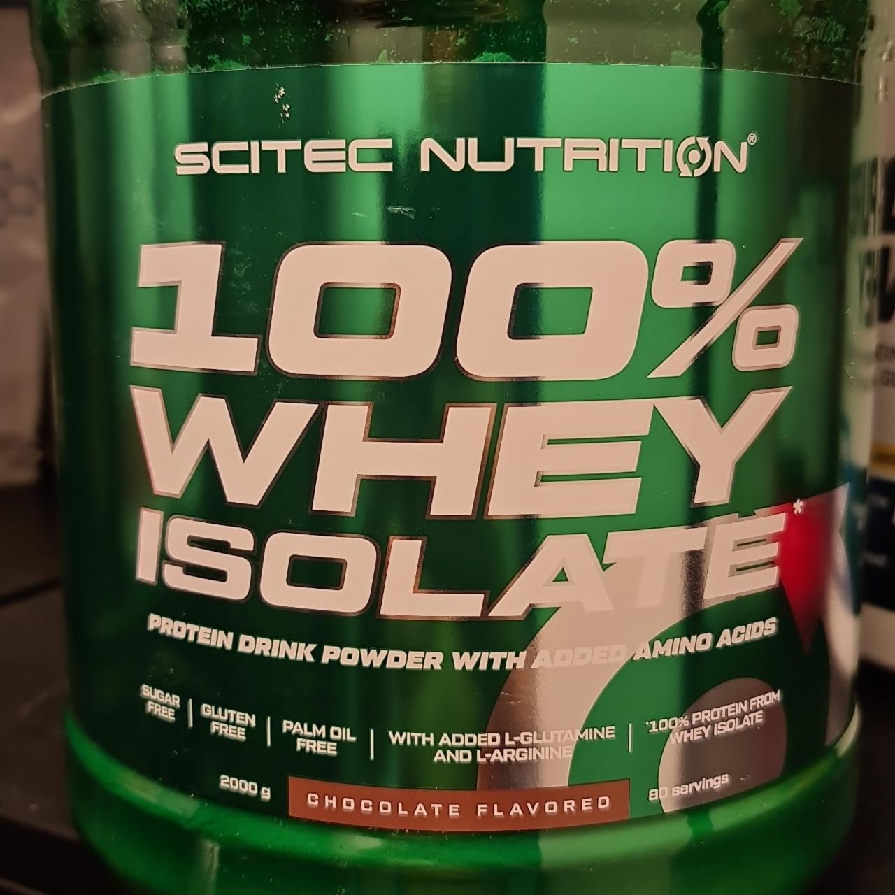 Fotografie - 100% Whey Isolate Protein Drink Powder Chocolate flavored Scitec Nutrition