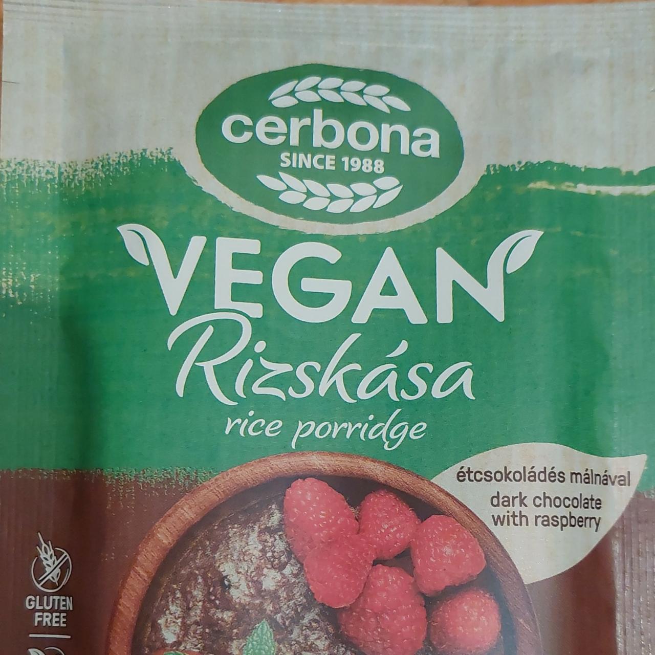 Fotografie - Vegan Rizskása étcsokoládés málnával Cerbona