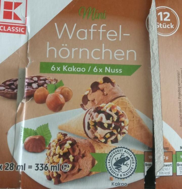 Fotografie - mini waffel-hörnchen K-Classic kakao nuss