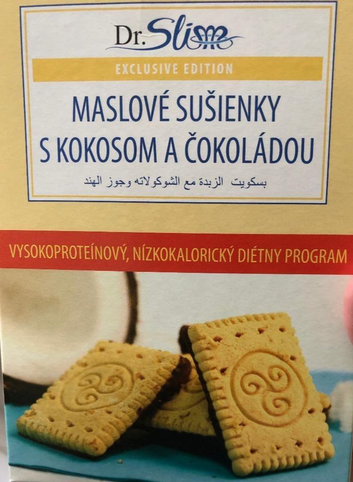 Fotografie - Dr.Slim maslové sušienky s kokosom a čokoládou