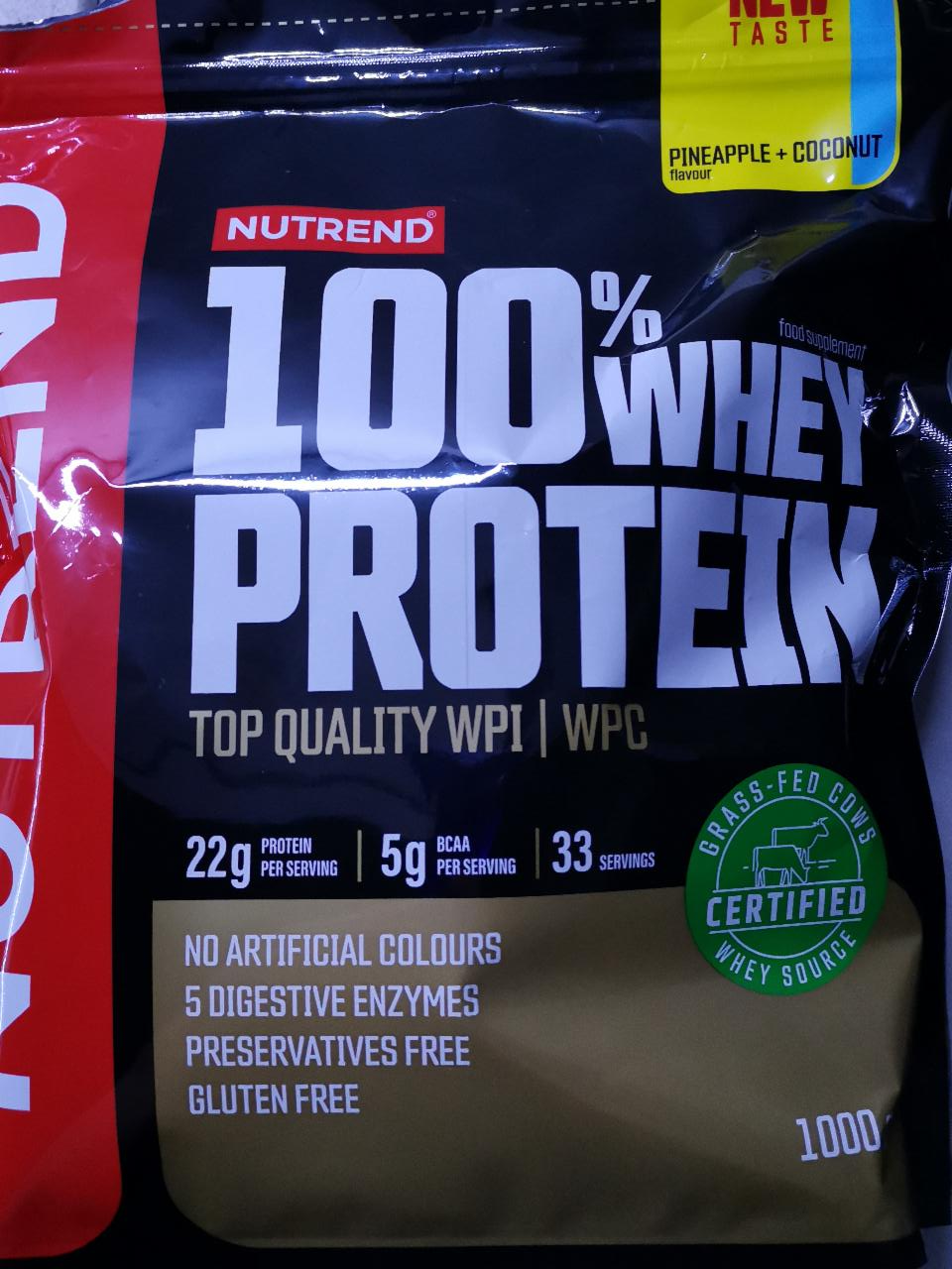 Fotografie - 100% Whey protein Pineapple + coconut Nutrend