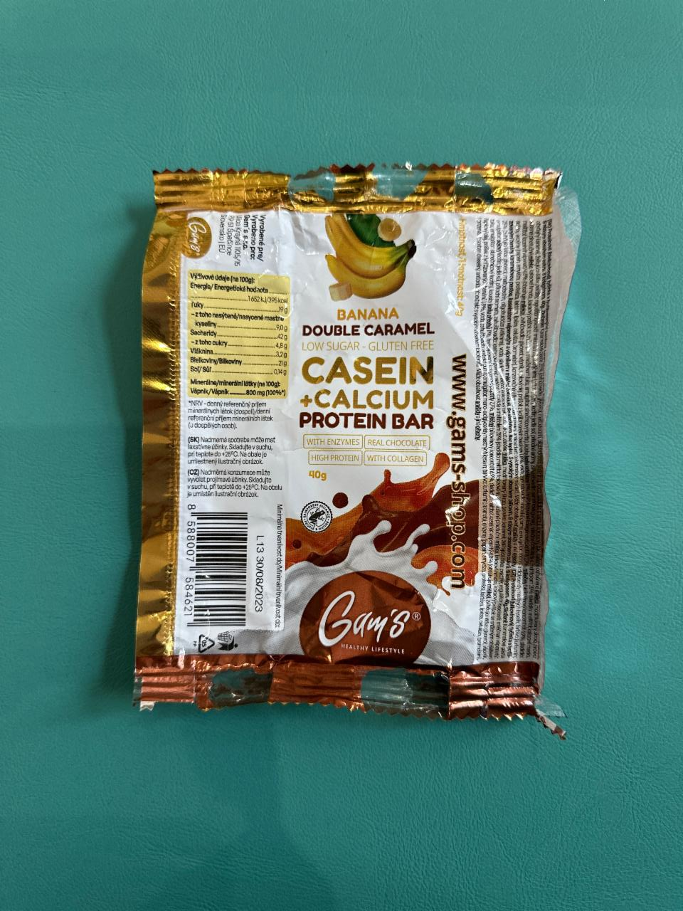 Fotografie - Casein + Calcium Protein Bar Banana Double caramel Gam´s