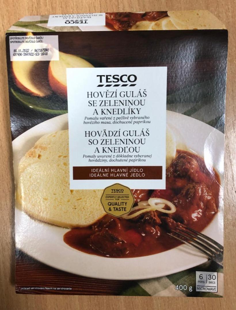 Fotografie - Hovädzí guláš so zeleninou a knedľou Tesco