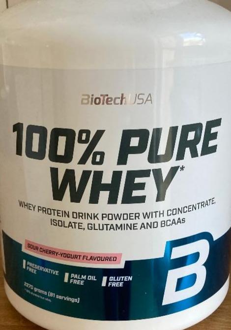 Fotografie - BioTech 100% Pure Whey sour cherry yogurt