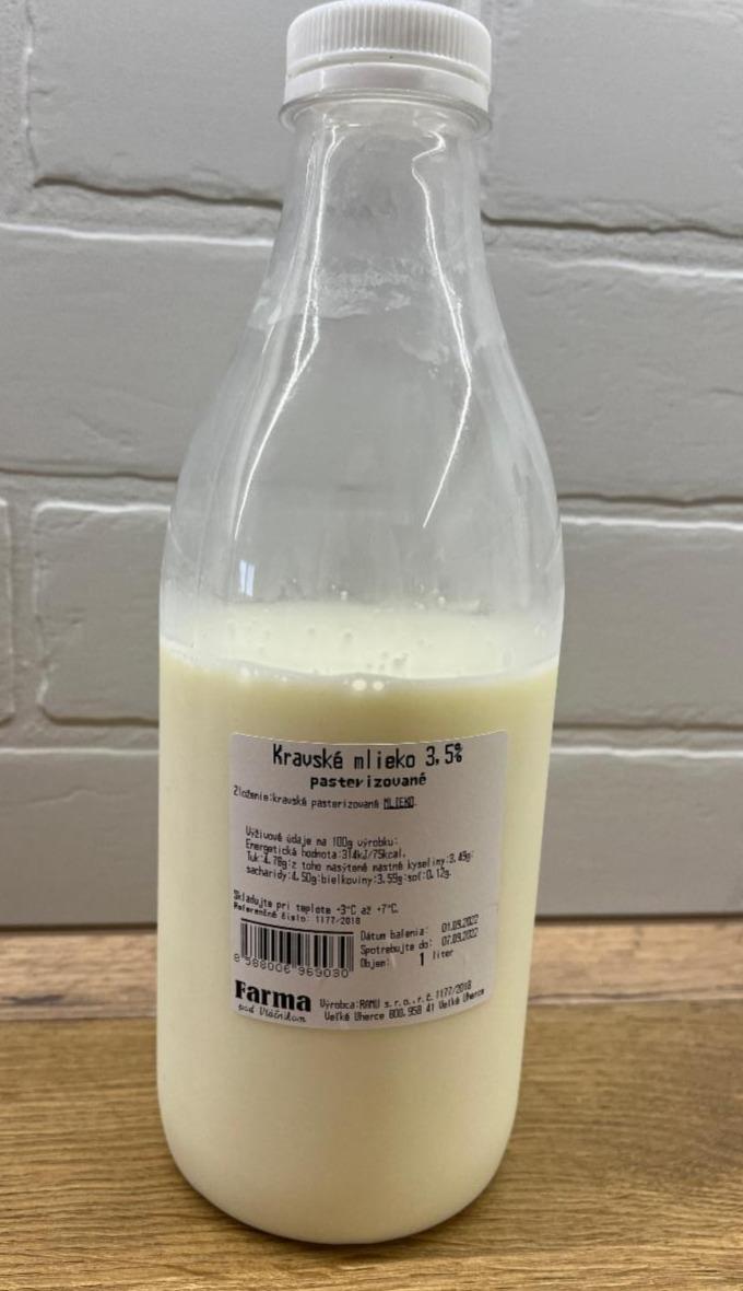 Fotografie - Kravské mlieko 3,5% Farma pod vtáčnikom