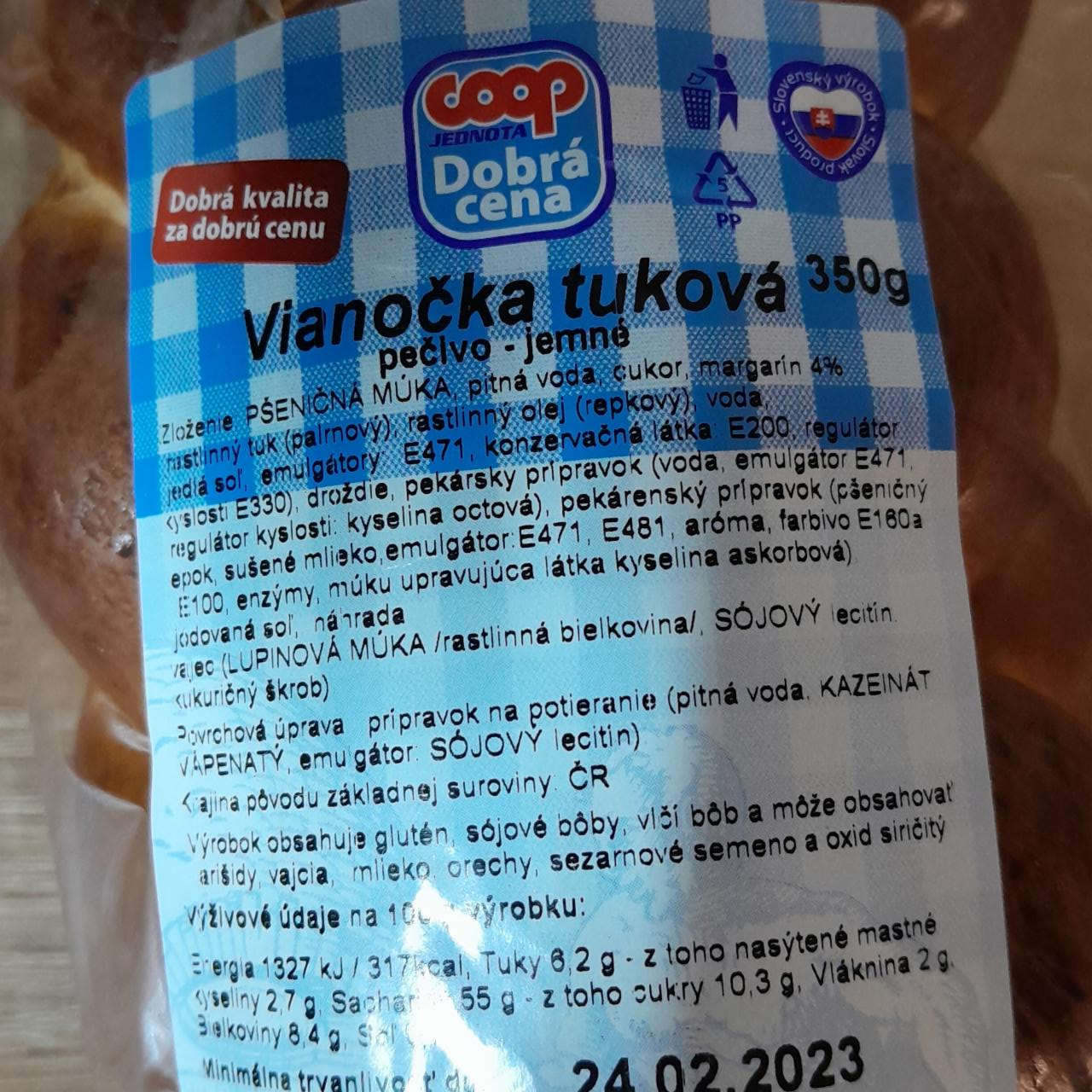 Fotografie - Vianočka tuková Coop Dobrá cena